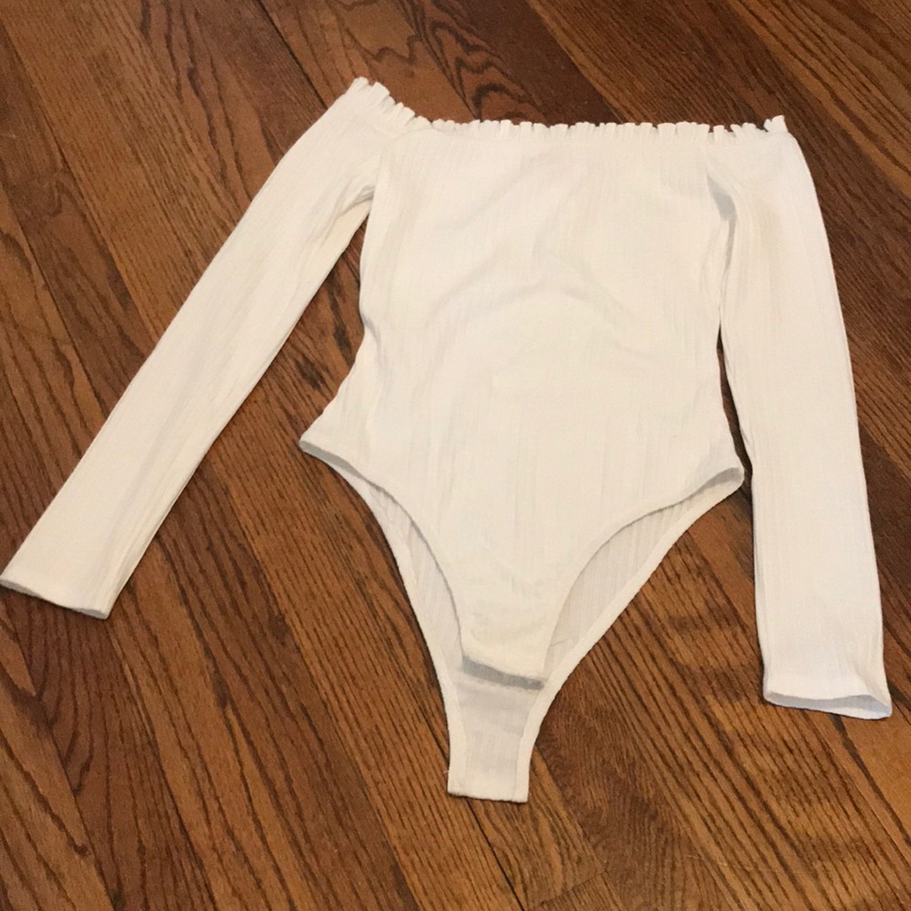 Off the shoulder bodysuit.